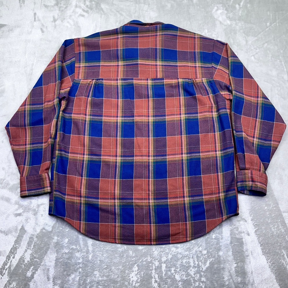 VTG Bill Robinson Wool Blend Plaid Flannel Shirt Long Sleeve Button Up Menswear - Picture 6 of 7